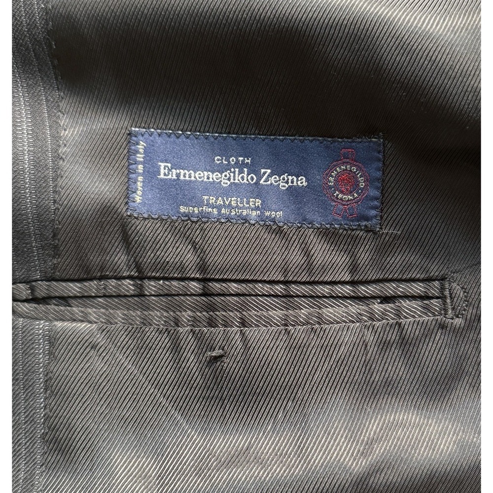 Ermenegildo Zegna Traveler Blazer Men 42R 100% Wool Striped Jacket Made In Italy - Picture 7 of 14